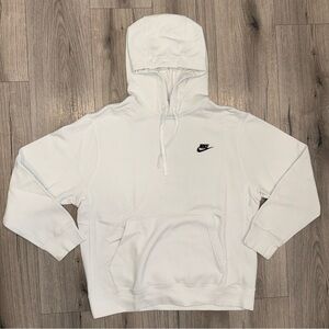 Nike White Hoodie with Black Logo